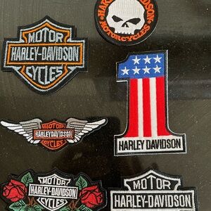 Set of 6 Harley-Davidson AUTHENIC Patches.